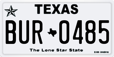 TX license plate BUR0485