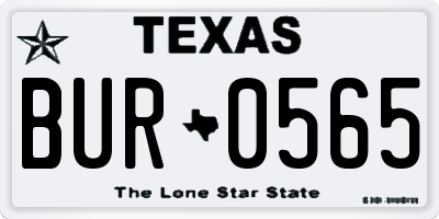 TX license plate BUR0565