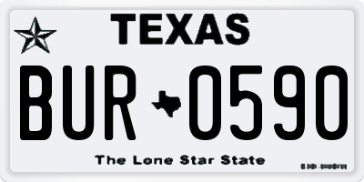 TX license plate BUR0590