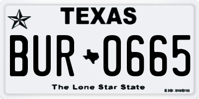 TX license plate BUR0665
