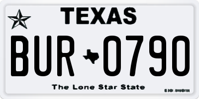 TX license plate BUR0790