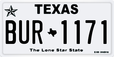TX license plate BUR1171