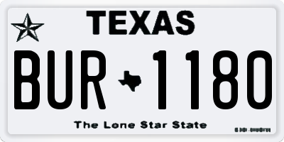 TX license plate BUR1180