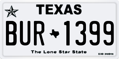 TX license plate BUR1399