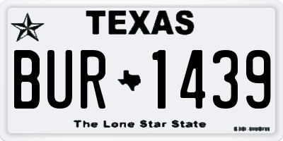 TX license plate BUR1439