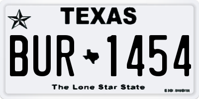 TX license plate BUR1454