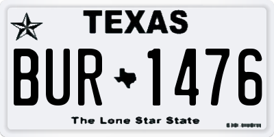 TX license plate BUR1476