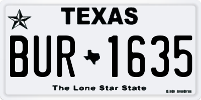 TX license plate BUR1635