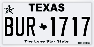 TX license plate BUR1717