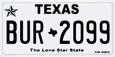 TX license plate BUR2099
