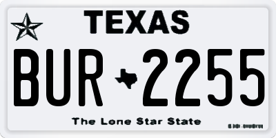 TX license plate BUR2255