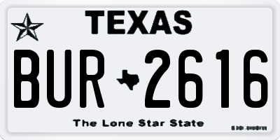 TX license plate BUR2616