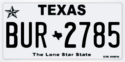 TX license plate BUR2785