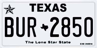 TX license plate BUR2850
