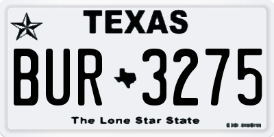 TX license plate BUR3275
