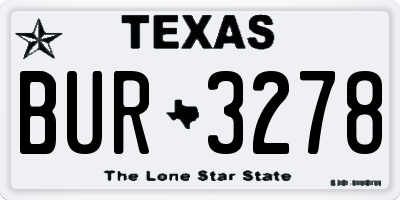 TX license plate BUR3278