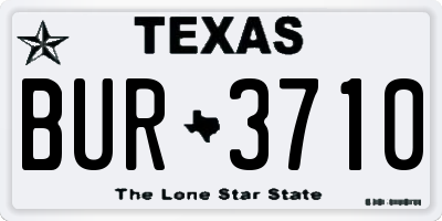 TX license plate BUR3710