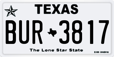 TX license plate BUR3817