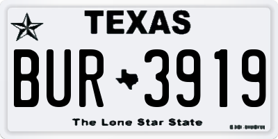 TX license plate BUR3919