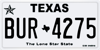 TX license plate BUR4275