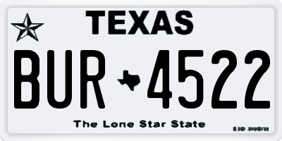 TX license plate BUR4522