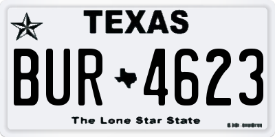 TX license plate BUR4623