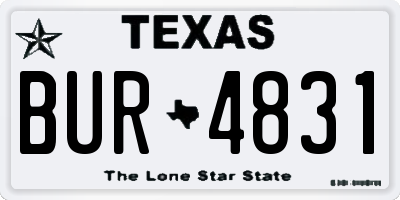 TX license plate BUR4831