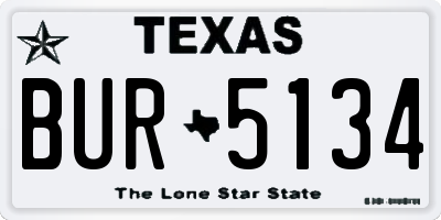 TX license plate BUR5134