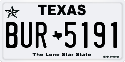 TX license plate BUR5191