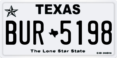 TX license plate BUR5198