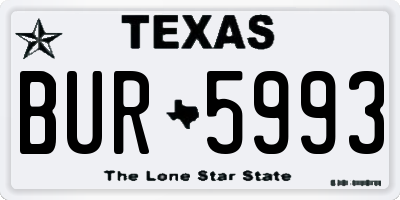TX license plate BUR5993