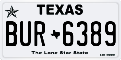 TX license plate BUR6389