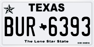 TX license plate BUR6393