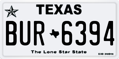 TX license plate BUR6394