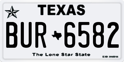 TX license plate BUR6582