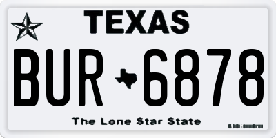 TX license plate BUR6878