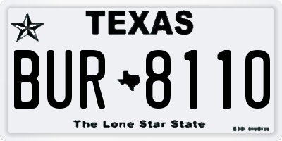 TX license plate BUR8110