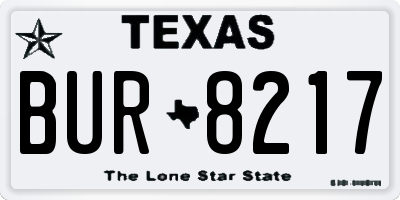 TX license plate BUR8217