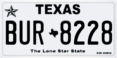 TX license plate BUR8228