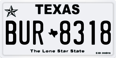 TX license plate BUR8318