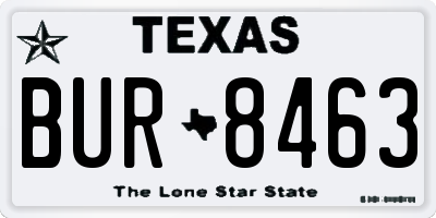 TX license plate BUR8463