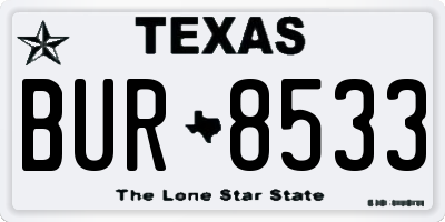 TX license plate BUR8533