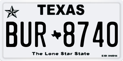 TX license plate BUR8740