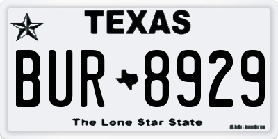 TX license plate BUR8929