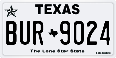 TX license plate BUR9024