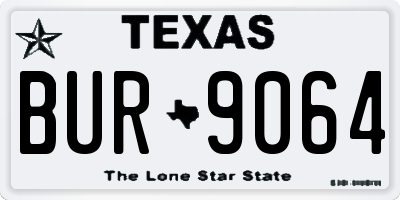 TX license plate BUR9064