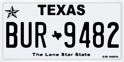 TX license plate BUR9482