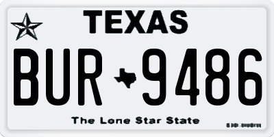 TX license plate BUR9486