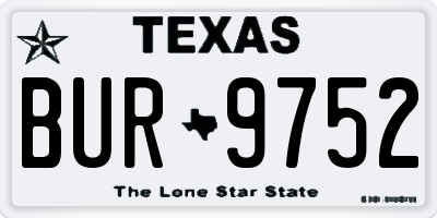 TX license plate BUR9752