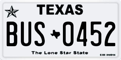 TX license plate BUS0452